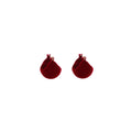Flocked Teardrop Rounded Hoop Earrings in Two Colors view 5