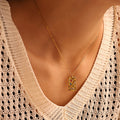 Gold Star Charm Multicolor Zircon Plate Pendant Necklaces view 2