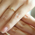 Gold Thin Band Princess Square Openwork Ring Sizes 6 To 10 view 4
