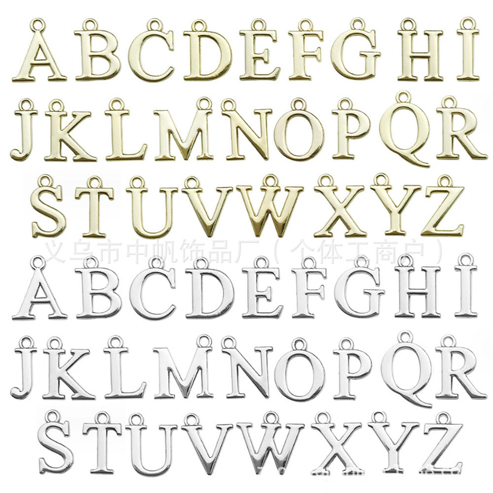 Plated Zinc Alloy Letter Charm Pendant for DIY Earrings Necklace Handmade Jewelry