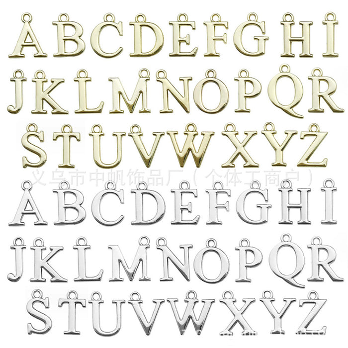 Metallic Letter Metal Charms with 54 Listed Options