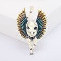 Gold Tone Winged Cat Brooch with Black or White Enamel Body view 7