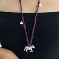 Braided Cord Zebra Pendant Necklaces in Two Colors view 3