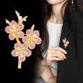Pink Flower Metal Brooch Pin for Jackets and Lapels view 3