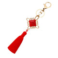 Mixed Chinese Knot Tassel and Enamel Apple Keychains in Five Options view 5