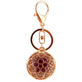 Round Rhinestone Flower Keychain With Gold-Tone Lobster Clasp view 5
