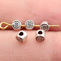 4.1x4.1x3.7mm 0.2g Multicolor Zinc Alloy Round Swirl Pattern Small Hole Double Sided Beads for DIY Bracelet Making
