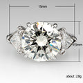 Silver Three-Stone Round CZ Triangle Side Stones Ring view 5