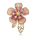 Gold Tone Flower Crystal Three Designs Metal Brooch Pin 2.8 x 3.8 cm view 6