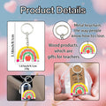 Wooden School-Themed Keychain With Metal Ring, Two Package Options view 4