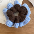 Knit Color-Block Flower Scrunchie Hair Ties 4 Styles view 9