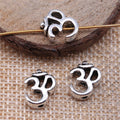 Om Symbol Bead in Antique Silver Jewelry Making Component view 2