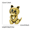 Sitting Cat Brooch with Polished Metal Finish Decorative Metal Pin view 6