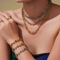 Crystal Heart Necklace and Bracelet in Three Metal Finishes view 2