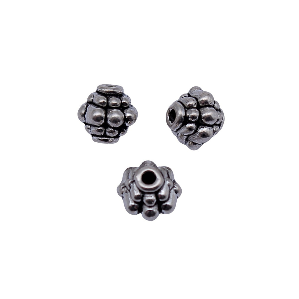 7.6x7.6x7.6mm 1g Antique Silver Zinc Alloy Plain Small Hole Spacer Beads for Garment and Jewelry Making