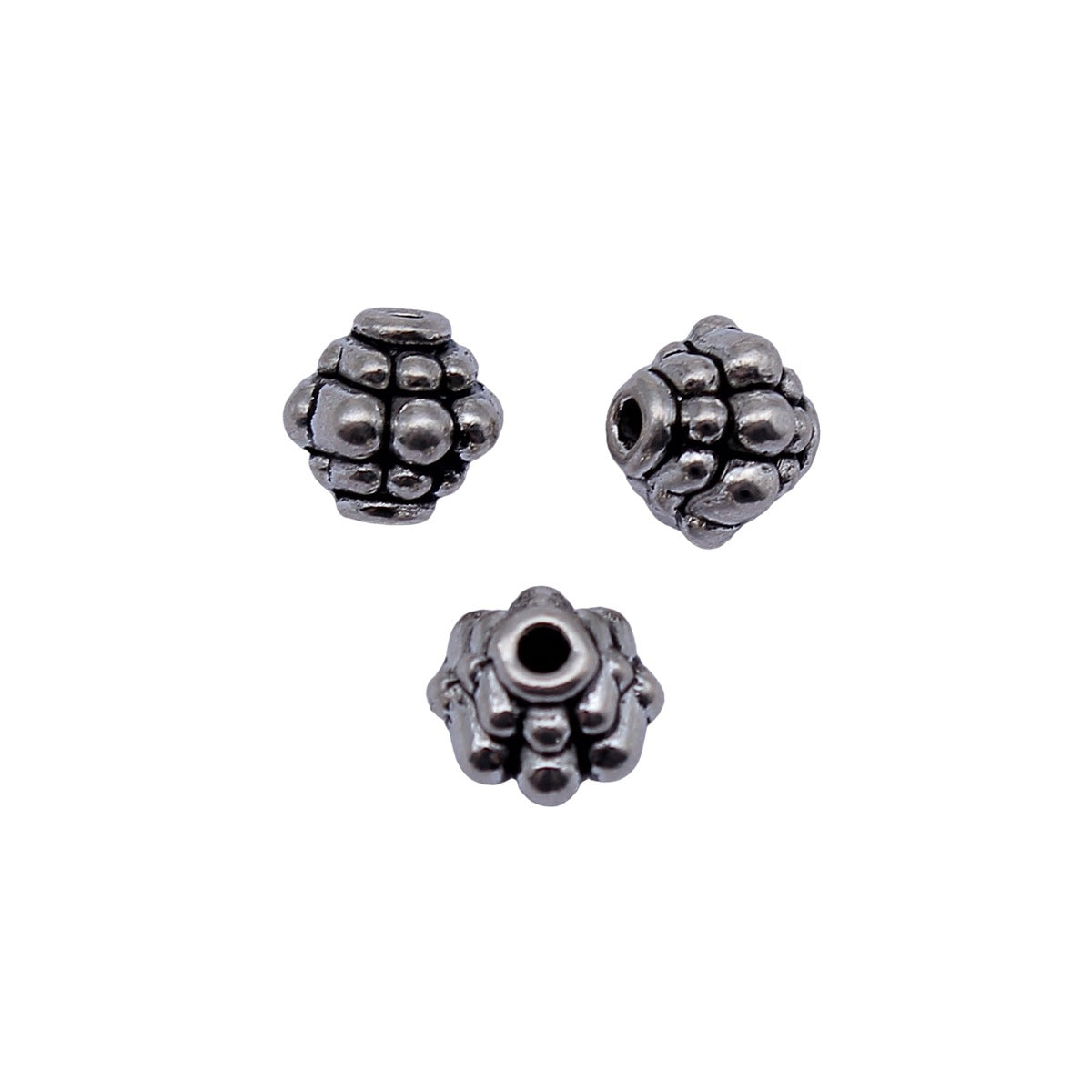 7.6x7.6x7.6mm 1g Antique Silver Zinc Alloy Plain Small Hole Spacer Beads for Garment and Jewelry Making