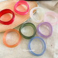 Irregular Translucent Resin Wave Bangle Bracelet Multi Color view 4