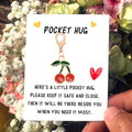Enamel Cherry or Strawberry Charm Clip with Pocket Hug Message Card view 4
