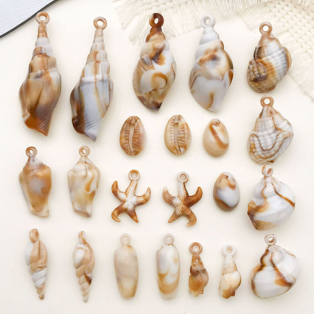Acrylic Conch Shell charm pendants for DIY ocean style bracelets keychains jewelry