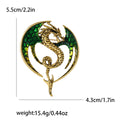 Coiled Winged Dragon Brooch in Four Enamel Colorways view 8