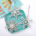 Silver Rhinestone Snowflake Metal Christmas Tree Ornaments view 3