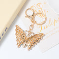 Cat Eye Stone Butterfly Keychain Gold Clasp Four Colors view 4