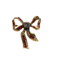 Ribbon Bow Crystal Metal Brooch Pin 4.8 x 4.3 cm for Jackets and Lapels view 5