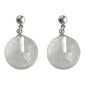 Silver Clear Hollow Glass Ball Drop Stud Earrings Pair view 5