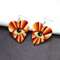 Rainbow Heart Evil Eye Acrylic Drop Earrings 2 Styles view 3