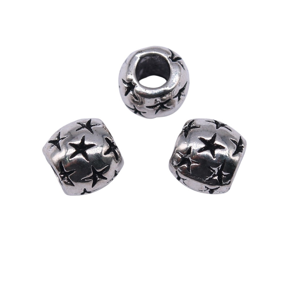 10x10x10mm 3.2g Multicolor Zinc Alloy Large Hole Barrel Loose Metal Beads for Bracelet Necklace DIY