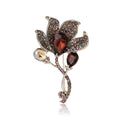 Crystal Calla Leaf Brooch Teardrop Center Purple Blue view 5