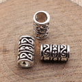 Raised Swirl Tube Large Hole Bead Metal Jewelry Making Component view 2