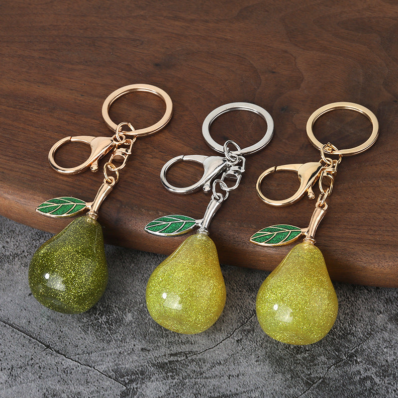 Lucky Pear Resin Alloy Keychain Bag Charm Accessory