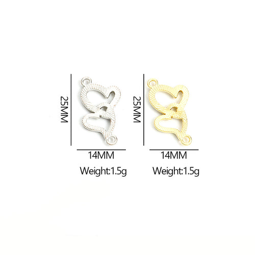 Reverse or size view of the double heart connectors