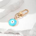 Round Enamel Evil Eye Keychains Gold Clasp Six Colors view 7