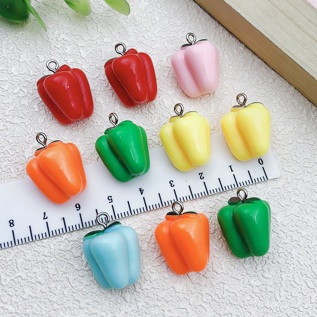 Acrylic 3D Bell Pepper Chili Pepper charm pendants for DIY earrings keychain jewelry accessories