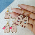 Enamel Capybara Charm Drop Earrings Four Cute Styles view 2