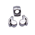 Antique Silver Sculpted Musical Note Large Hole Bead view 4