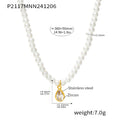 Shell Pearl Choker Necklaces Gold Zircon Geometric Pendants view 6