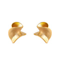 Twisted Satin Finish Sculptural Metal Stud Earrings view 5