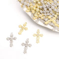 Crystal-Accented And Pearl-Look Gold Silver Cross Pearl-look And Alloy Charms in 4 Styles view 1