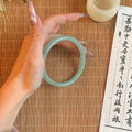 Translucent Rounded Bangle Bracelet In Gray Marbled Or Pale Pink view 4
