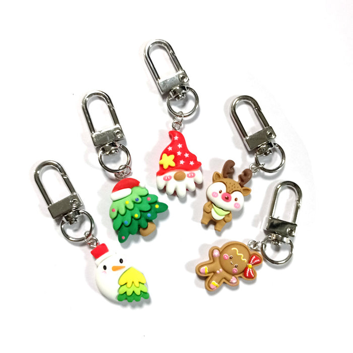 Miniature Christmas Character Resin Clip Keychains