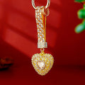 Layered Mermaid Crystal Heart Keychains with Strap and Plain Options view 12