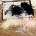 Black White Soft Feather Hair Claw Clips Plume Styles view 4
