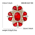 Oval Gem Small Floral Cluster Brooch in 4 Color Options view 6