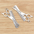 Scissors and Comb Hairdresser Pendant in Antique Silver view 2