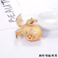Red Gold Tone Pomegranate Crystal Enamel Metal Brooch Pin view 3