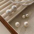 Textured Pearl Stud and Mixed Earring Collection Five Styles view 4