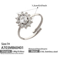 Open Flower Crystal Rings And Double Daisy Twist Rings view 6